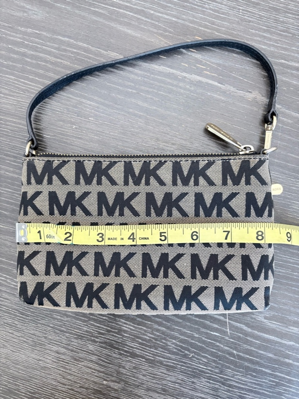 Michael Kors Black & Gray Signature MK Wristlet - Picture 3 of 6